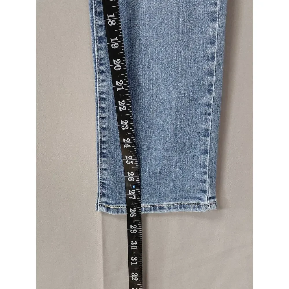 LEVI STRAUSS SIGNATURE Blue Straight Stretch Jeans Women Slim Denim Size 12